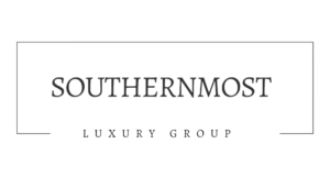 A black and white image of the logo for southernmost.